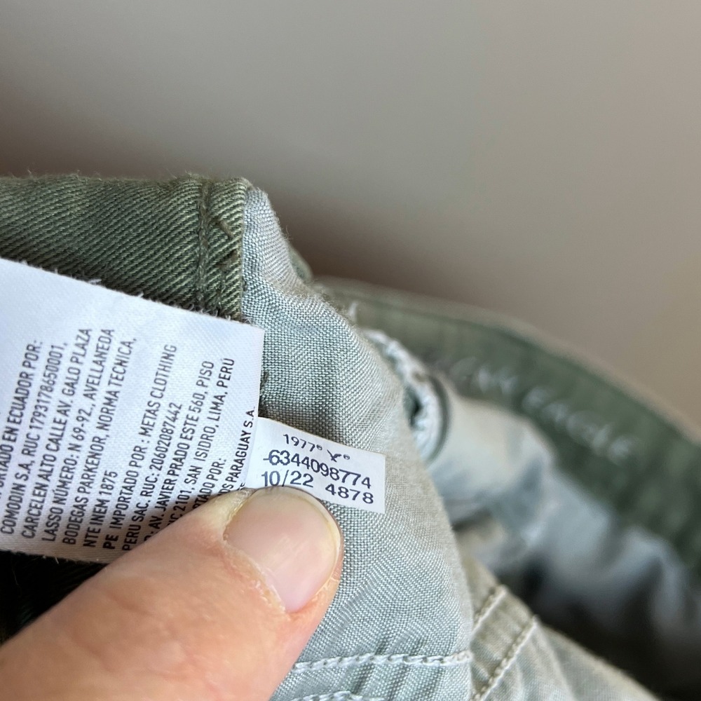 American Eagle Green Cargo Pants Women's Size 6 Wide Leg Streetwear Y2K 6 - Picture 7 of 7